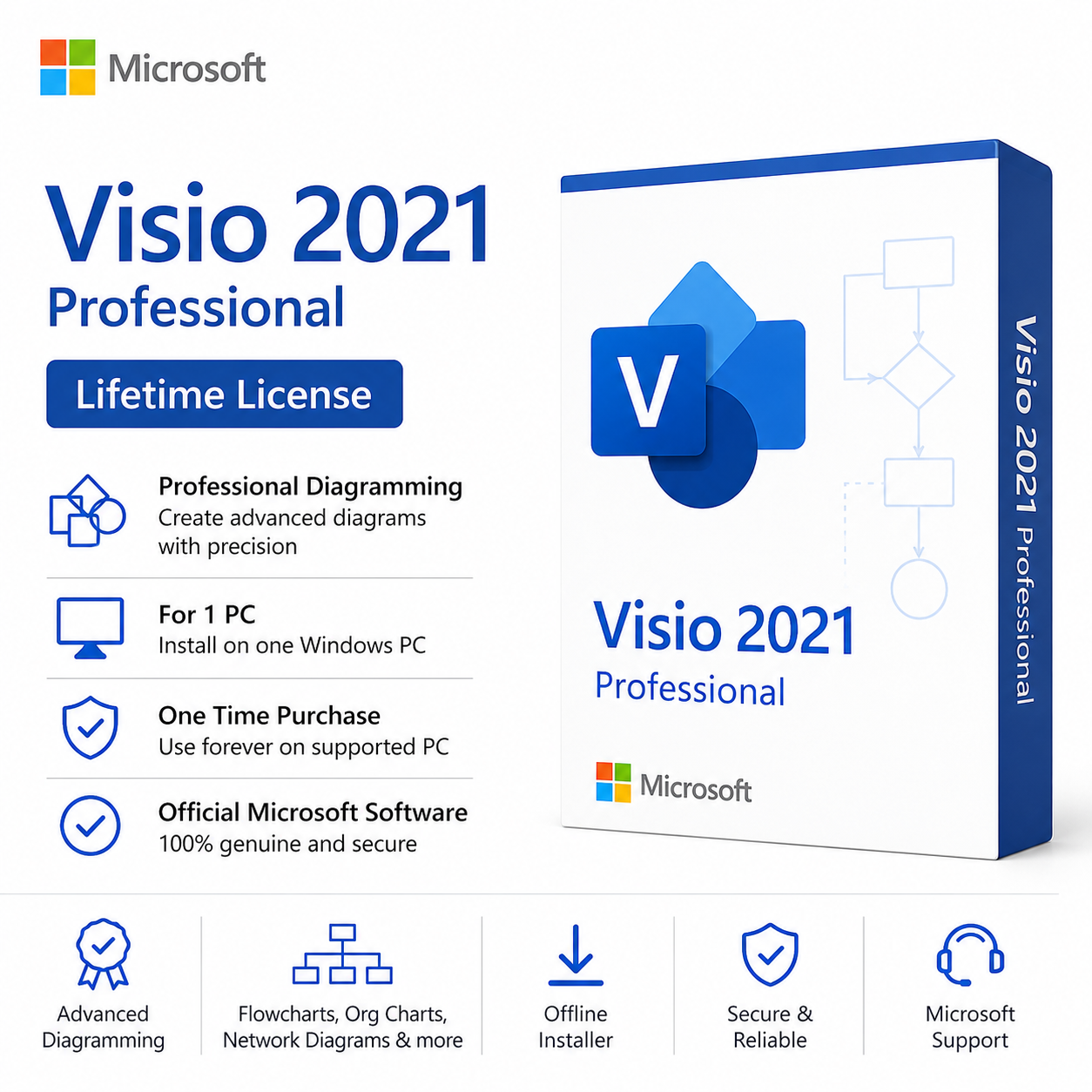 Visio 2021 Professional Online Activation Lifetime